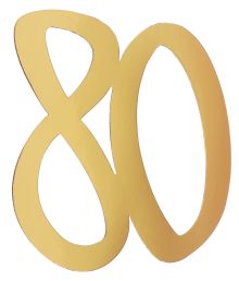 Guld stor konfetti 80