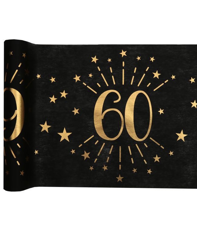 Sort/Guld bordløber 60 år