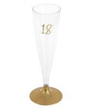 Champagneglas m Guldfod 18 år