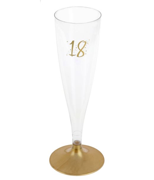 Champagneglas m Guldfod 18 år