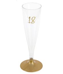 Champagneglas m Guldfod 18 år