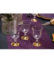 Klar plastik vinglas m guldfod