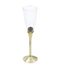 Champagneglas m Guldfod 6 stk