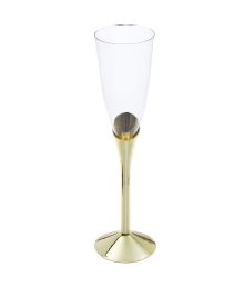 Champagneglas m Guldfod 6 stk