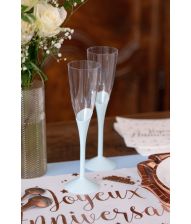 Champagneglas m Hvidfod