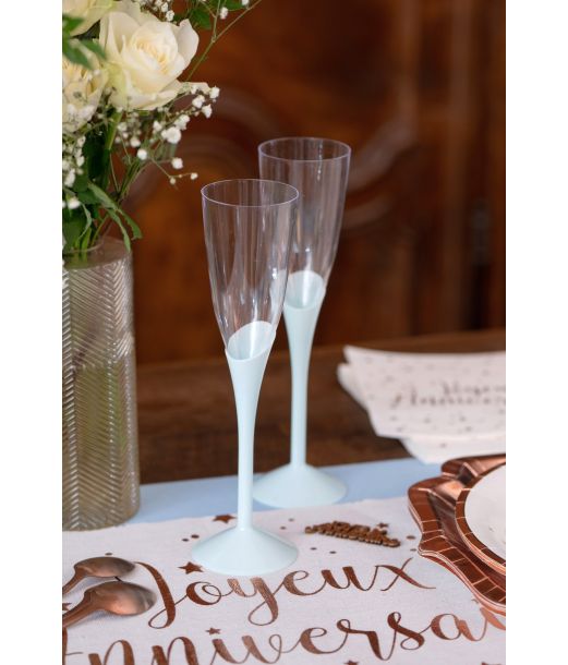 Champagneglas m Hvidfod