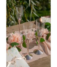Champagneglas m Rose gold fod
