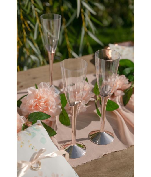 Champagneglas m Rose gold fod