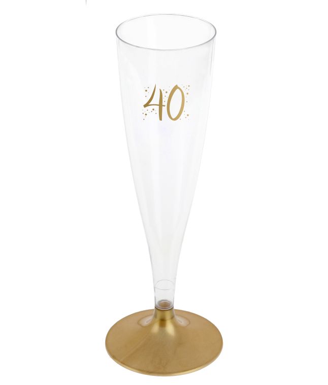 Champagneglas m Guldfod 40 år