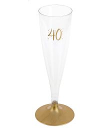 Champagneglas m Guldfod 40 år