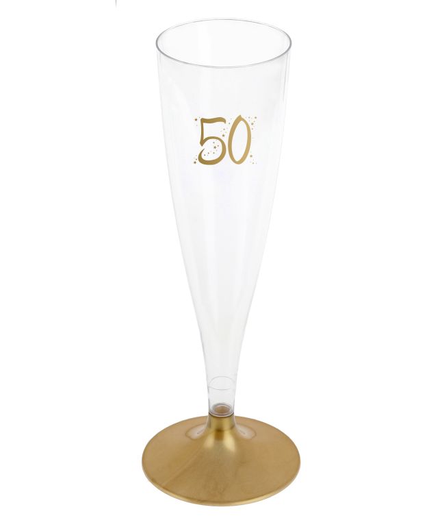 Champagneglas m Guldfod 50 år