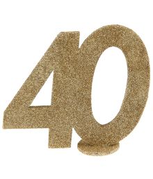 Borddekoration med guldglitter, 40 år