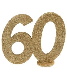Borddekoration med guldglitter, 60 år