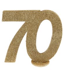 Borddekoration med guldglitter, 70 år