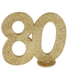 Borddekoration med guldglitter, 80 år