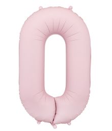 Rosa folieballong med siffror 0, 86 cm