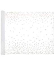 Bordslöpare med vita hjärtan, 48 cm x 3 m