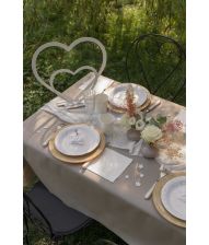 Hvid hjerte deko 25x4x24 cm