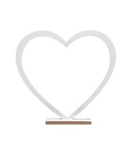 Hvid hjerte deko 25x4x24 cm