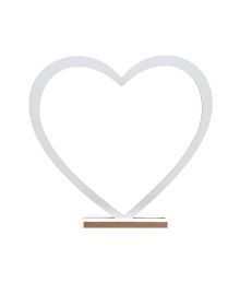 Hvid hjerte deko 25x4x24 cm