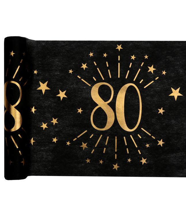 Sort/Guld bordløber 80 år