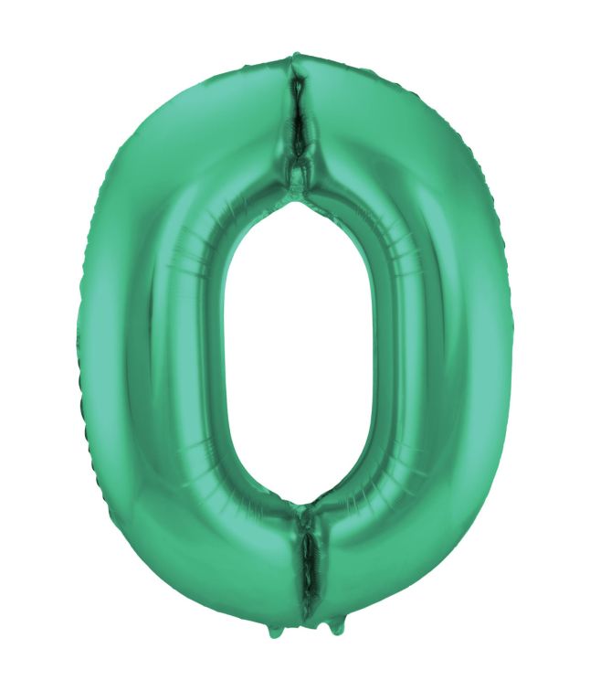  Grön siffra folieballong 0, 86 cm