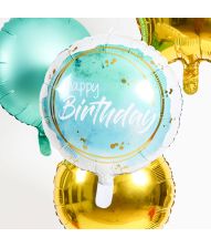 folieballon Happy Birthday Turkis 45 cm