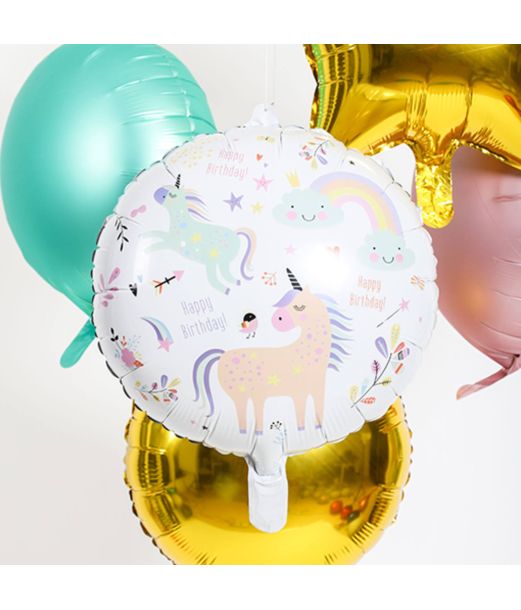 Unicorn Happy Birthday folieballon 45 cm