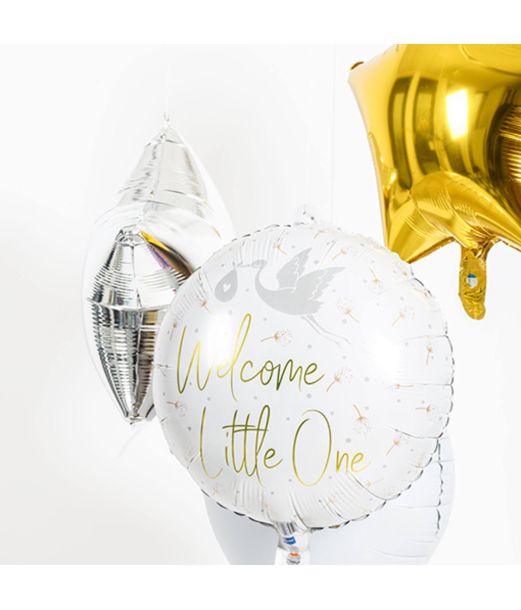 Welcome Little One Stork folieballon 45 cm