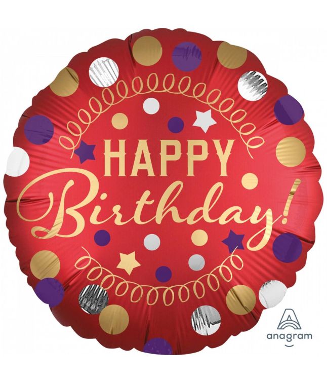 Rød Happy birthday Folieballon 45 cm