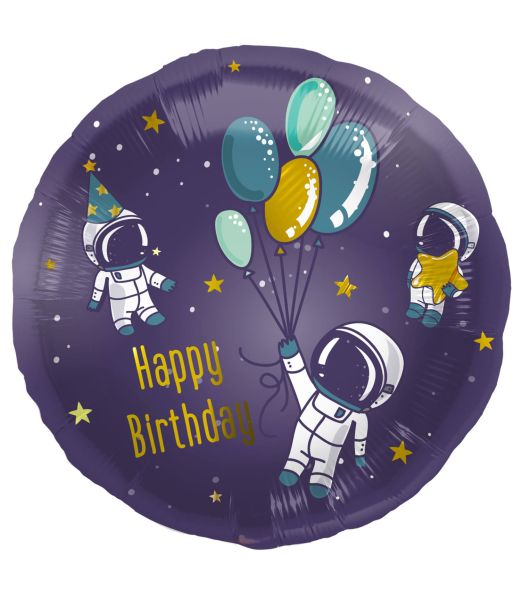 Space Happy Birthday folieballon 45 cm