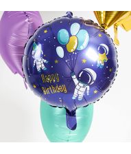Space Happy Birthday folieballon 45 cm