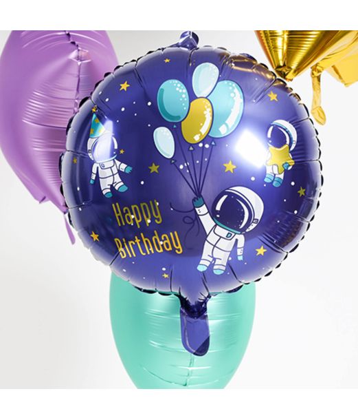 Space Happy Birthday folieballon 45 cm