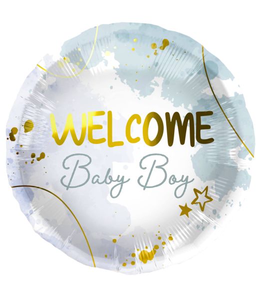 Welcome baby boy folieballon 45 cm