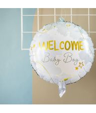 Welcome baby boy folieballon 45 cm