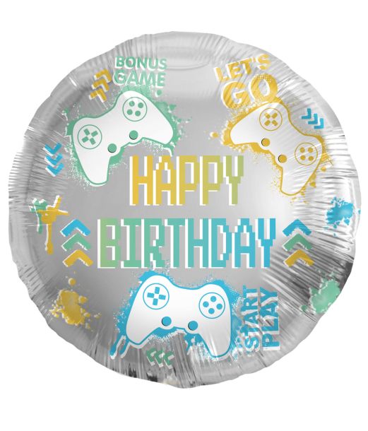 Gaming Happy Birthday folieballon 45 cm