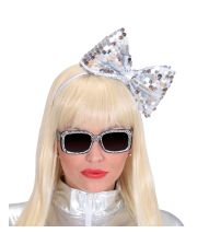 Sølv sløjfe paillet hårbånd