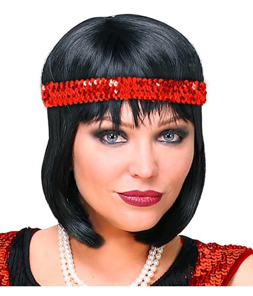 Paillet hårbånd rød