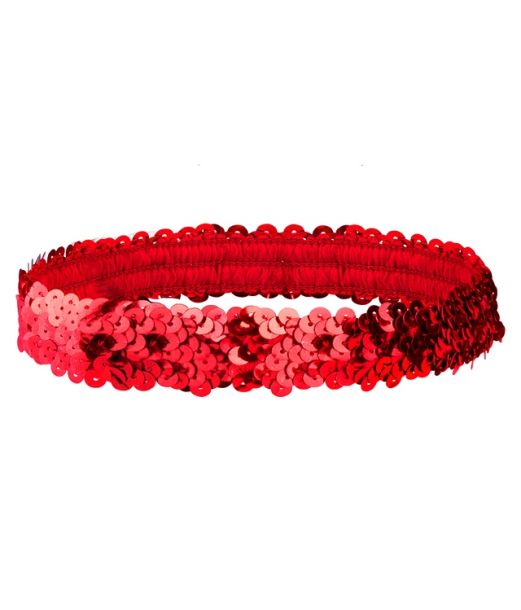 Paillet hårbånd rød