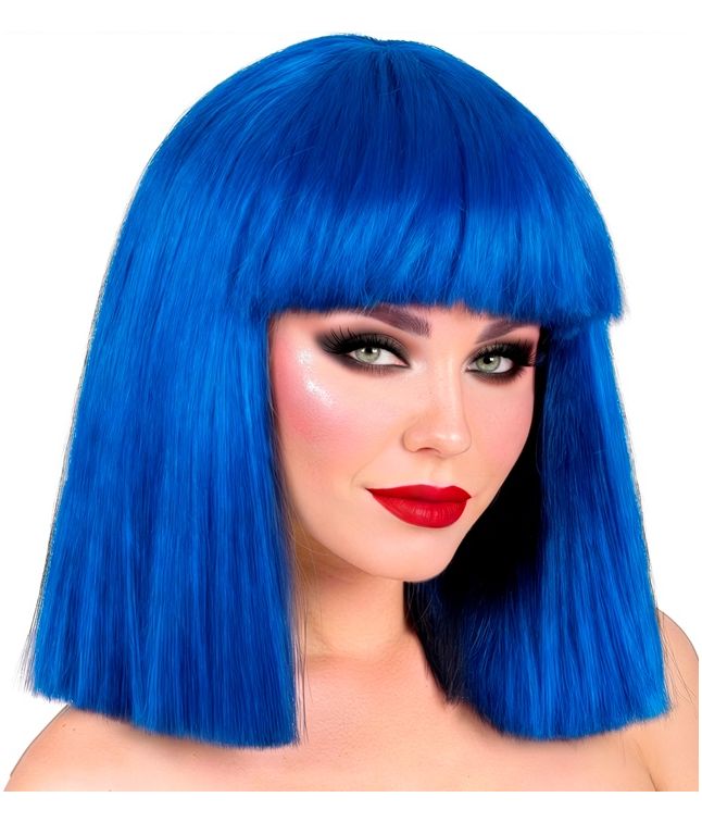 Neon blå showgirl paryk
