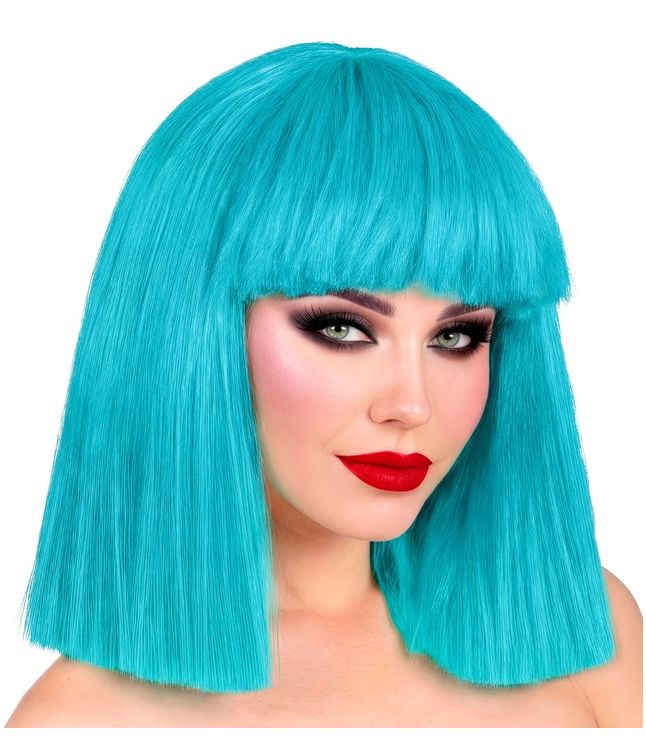 Azurblå showgirl paryk
