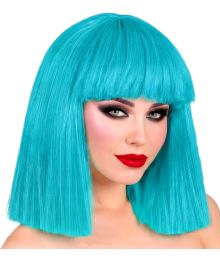 Azurblå showgirl paryk
