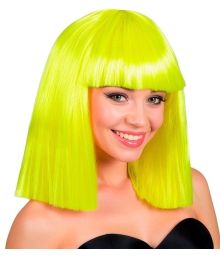 Neon gul showgirl peruk