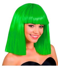 Neon grön showgirl peruk