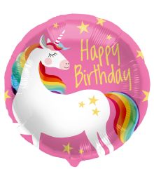  Happy Birthday Unicorn pink 45 cm