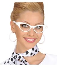 50's brille hvid