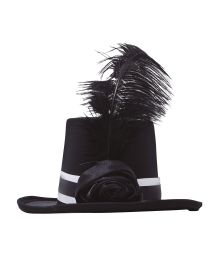 Mini hög hatt med fjädrar