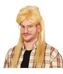 Blond 80-tals mullet peruk
