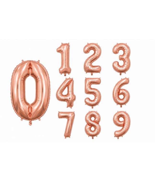 Roséguld sifferballonger, 66 cm