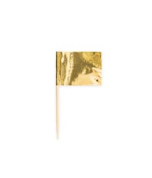 Kageflag Guld 50 stk.